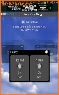 CBS New York Weather screenshot