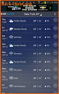CBS New York Weather screenshot