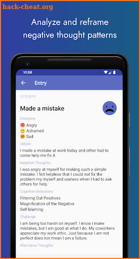 CBT Thought Diary screenshot