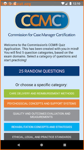 CCM Quiz App screenshot