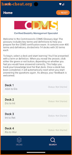 CDMS Glossary App screenshot