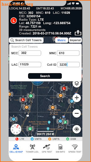 Cell & Net Towers World Map screenshot