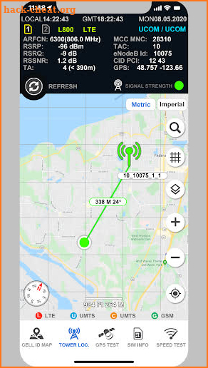 Cell & Net Towers World Map screenshot