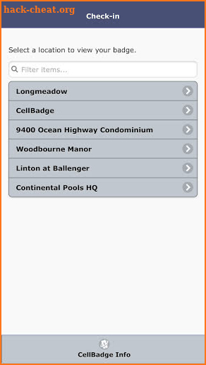 CellBadge Facility Access screenshot