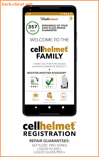 cellhelmet Registration screenshot