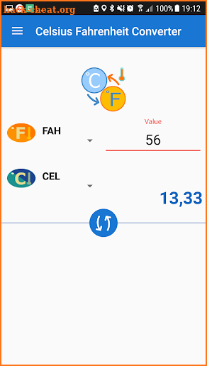 Celsius to Fahrenheit / °C to °F Converter screenshot