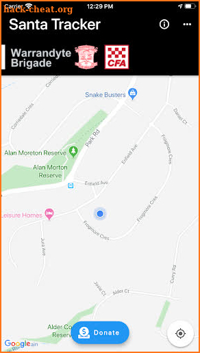 CFA Santa Tracker screenshot