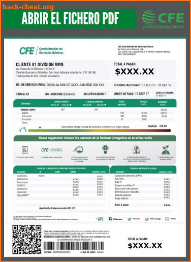 CFE APP DESCARGAR RECIBO DE LUZ DE MÉXICO screenshot
