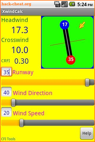 CFI Tools Crosswind Calculator screenshot