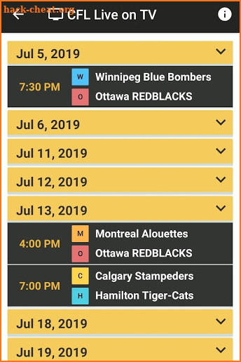 CFL Games Live on TV screenshot