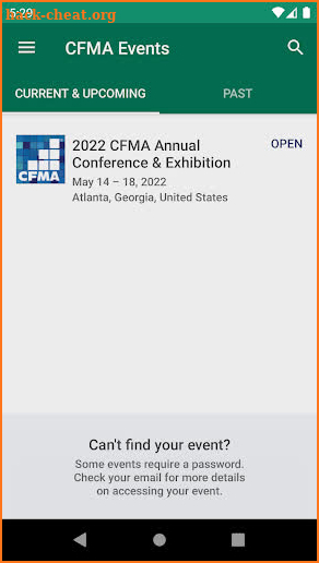 CFMA Events screenshot