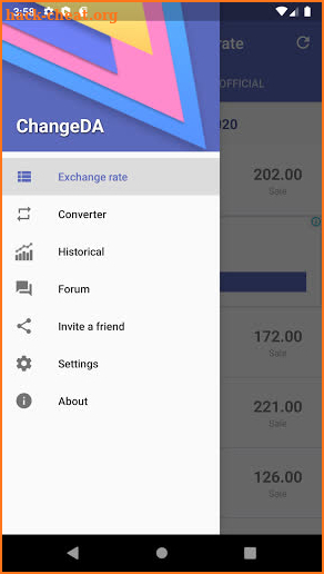 ChangeDA - The exchange rate o screenshot