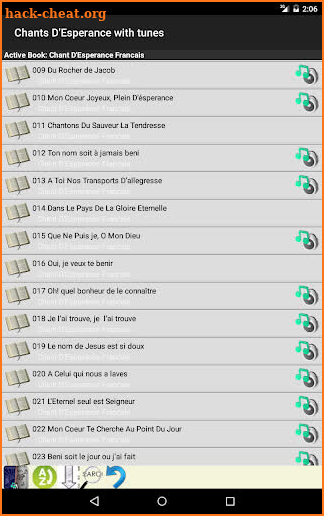 Chants D'Esperance with Tunes screenshot