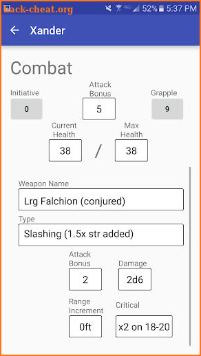 Character Sheet (3.5) screenshot