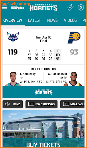 Charlotte Hornets screenshot