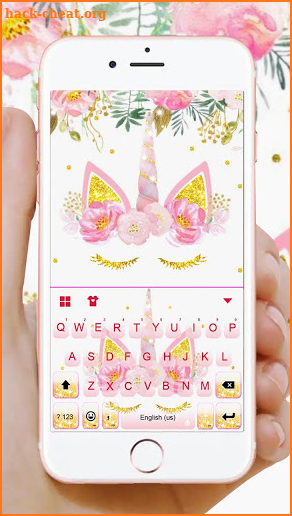 Charming Pink Unicorn Keyboard Theme screenshot