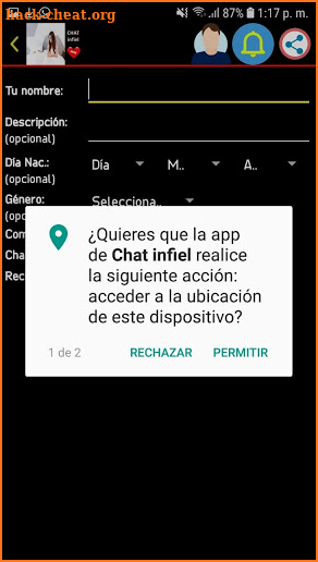 Chat Infiel screenshot