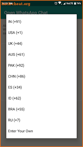 Chat on WhatsApp without Saving a Number : OWC screenshot