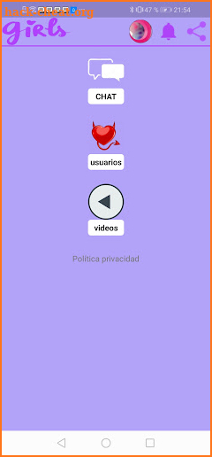 Chat para chicas adolescentes screenshot