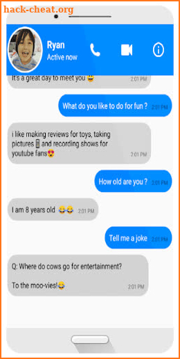 Chat With Ryan Toysreview Funny Fake Chat screenshot