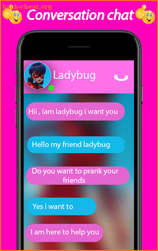 Chating App For Ladybug : Fake call screenshot