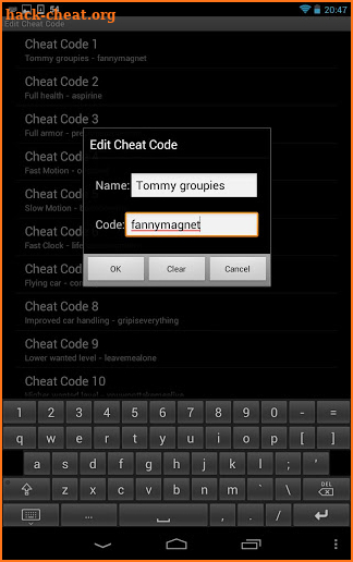 CheatCode Keyboard screenshot