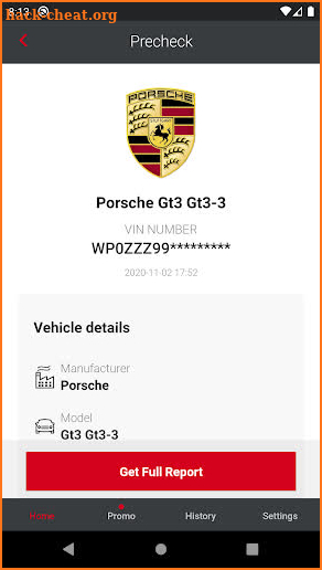 Check Car History for Porsche screenshot