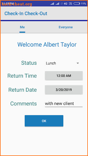 Check-In Check-Out Mobile screenshot