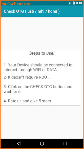 Check OTG ( usb / mhl / hdmi ) screenshot