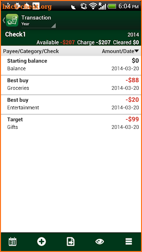 Checkbook Manager screenshot