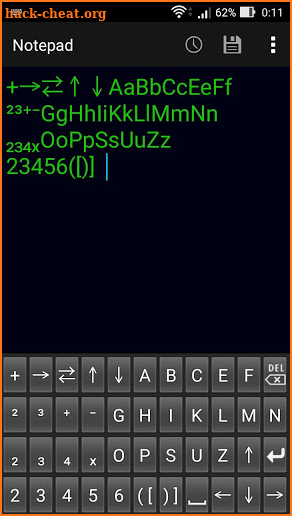 Chemical equation keyboard A screenshot