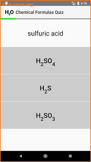 Chemical Formulas Quiz screenshot