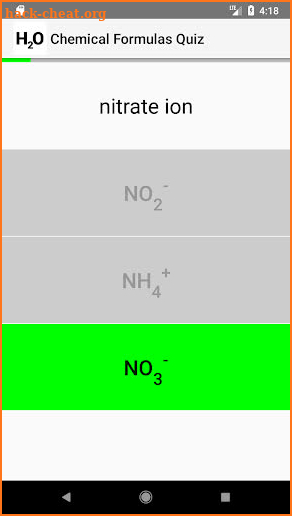 Chemical Formulas Quiz screenshot