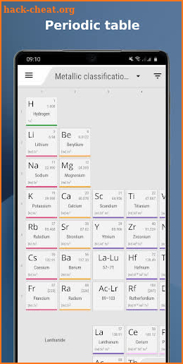 Chemistry B.R. - periodic table, reaction search screenshot