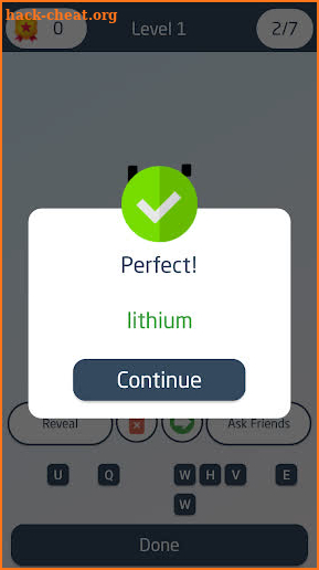 Chemistry periodic table quiz screenshot