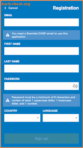 CHEP BlueCode screenshot