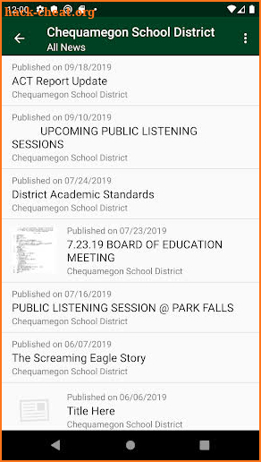 Chequamegon School District screenshot