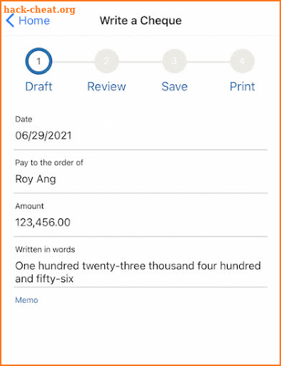 Cheque Writer & Printing screenshot
