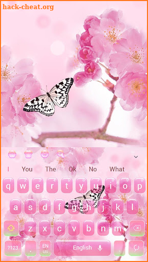 Cherry Blossom Butterfly Keyboard Theme screenshot