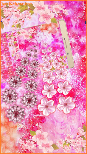 Cherry blossom gravity keyboard screenshot