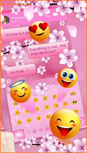 Cherry Blossom SMS Keyboard Theme screenshot