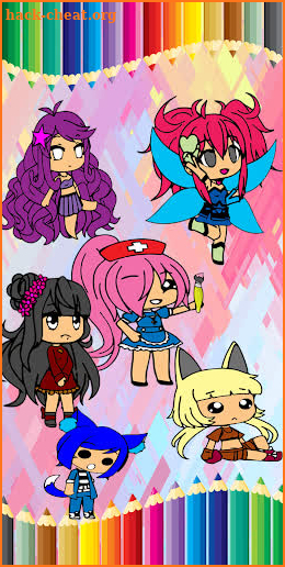 Chibi Gacha Coloring Book Anime screenshot