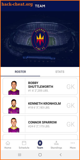 Chicago Fire FC Mobile App screenshot
