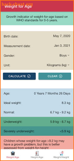 Child Growth Standards screenshot