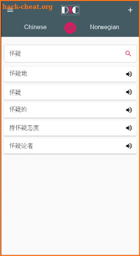 Chinese - Norwegian Dictionary (Dic1) screenshot