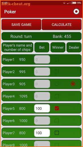 Chip counter for poker and blackjack screenshot