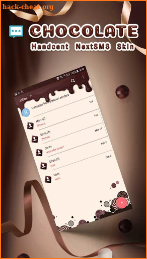 Chocolate skin for Next SMS screenshot