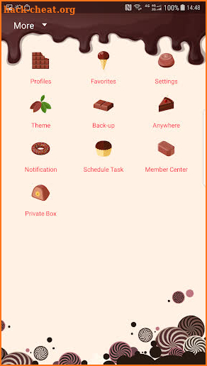 Chocolate skin for Next SMS screenshot