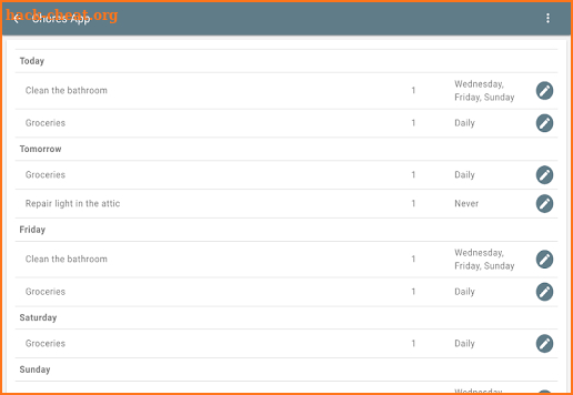 Chores App screenshot