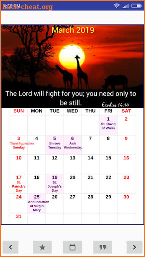 Christian Calendar 2019 screenshot